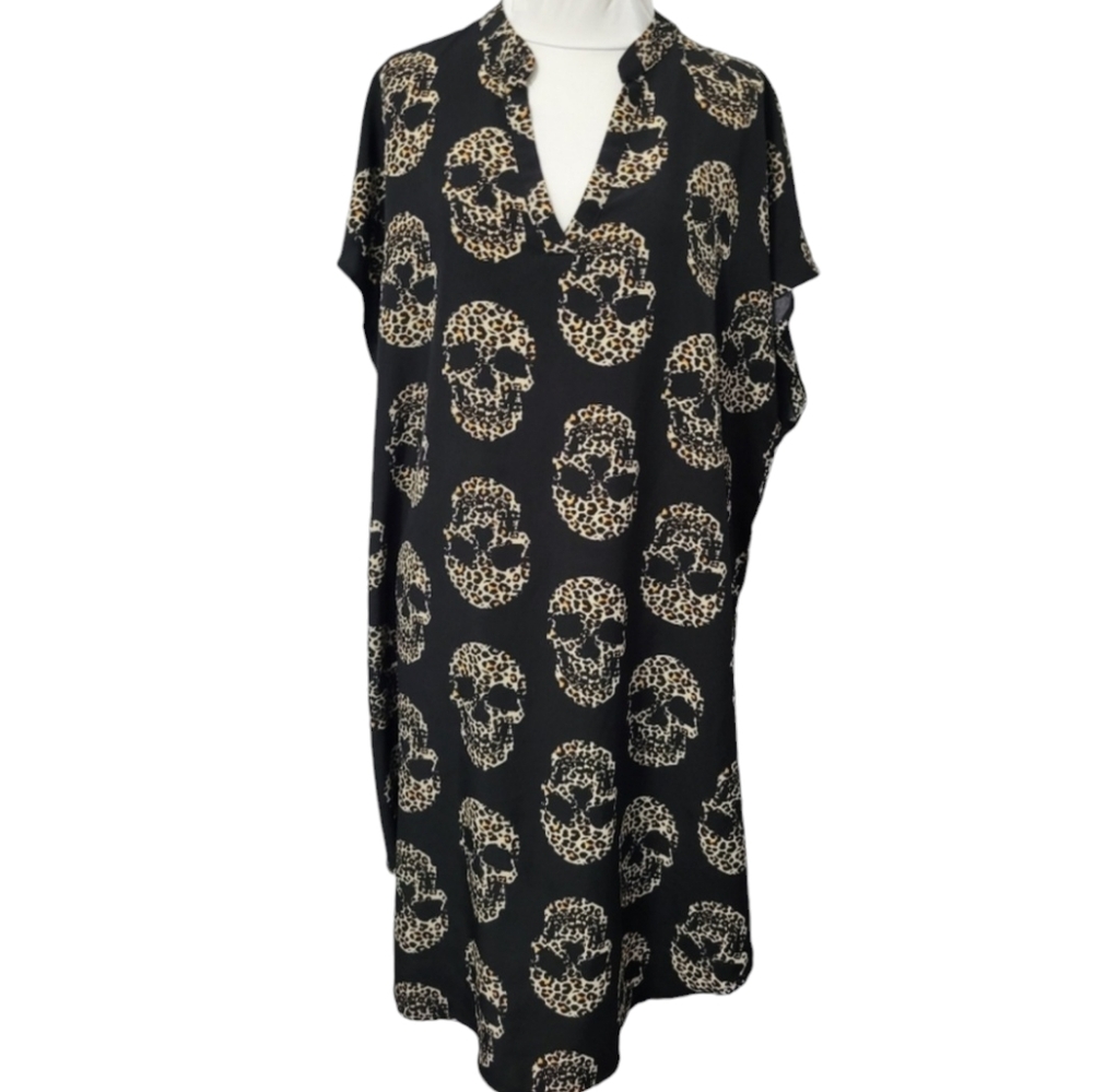 Emery Rose‎ Leopard Print Skulls Tunic shirt dress, plus size